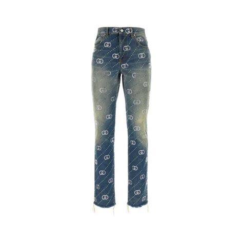 jeans bottone nero gucci|gucci denim jeans.